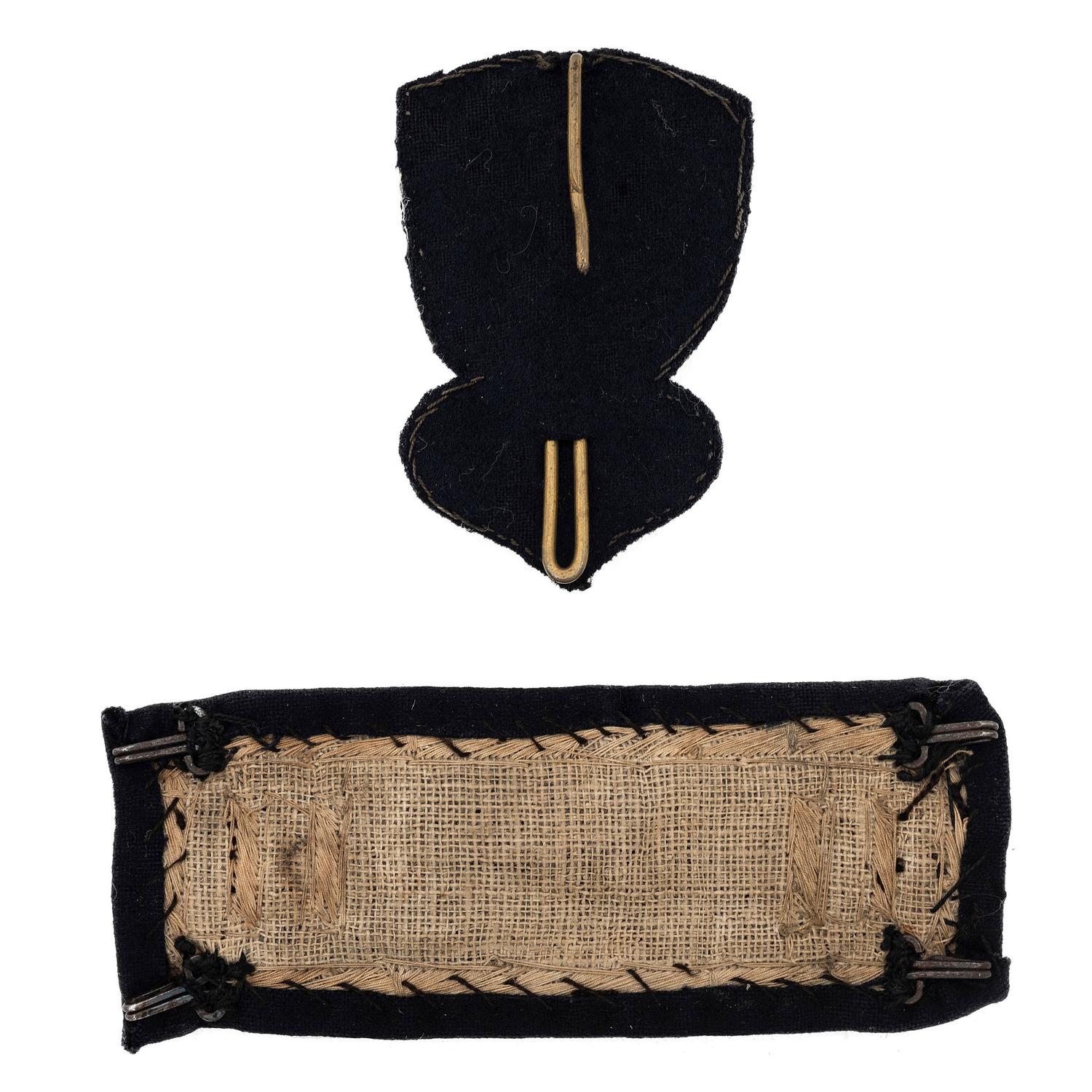 Bullion Infantry Eagle Hat Badge and Single Shoulder Strap Attributed to Captain George W. Rockwood - 15th Mass Volunteers