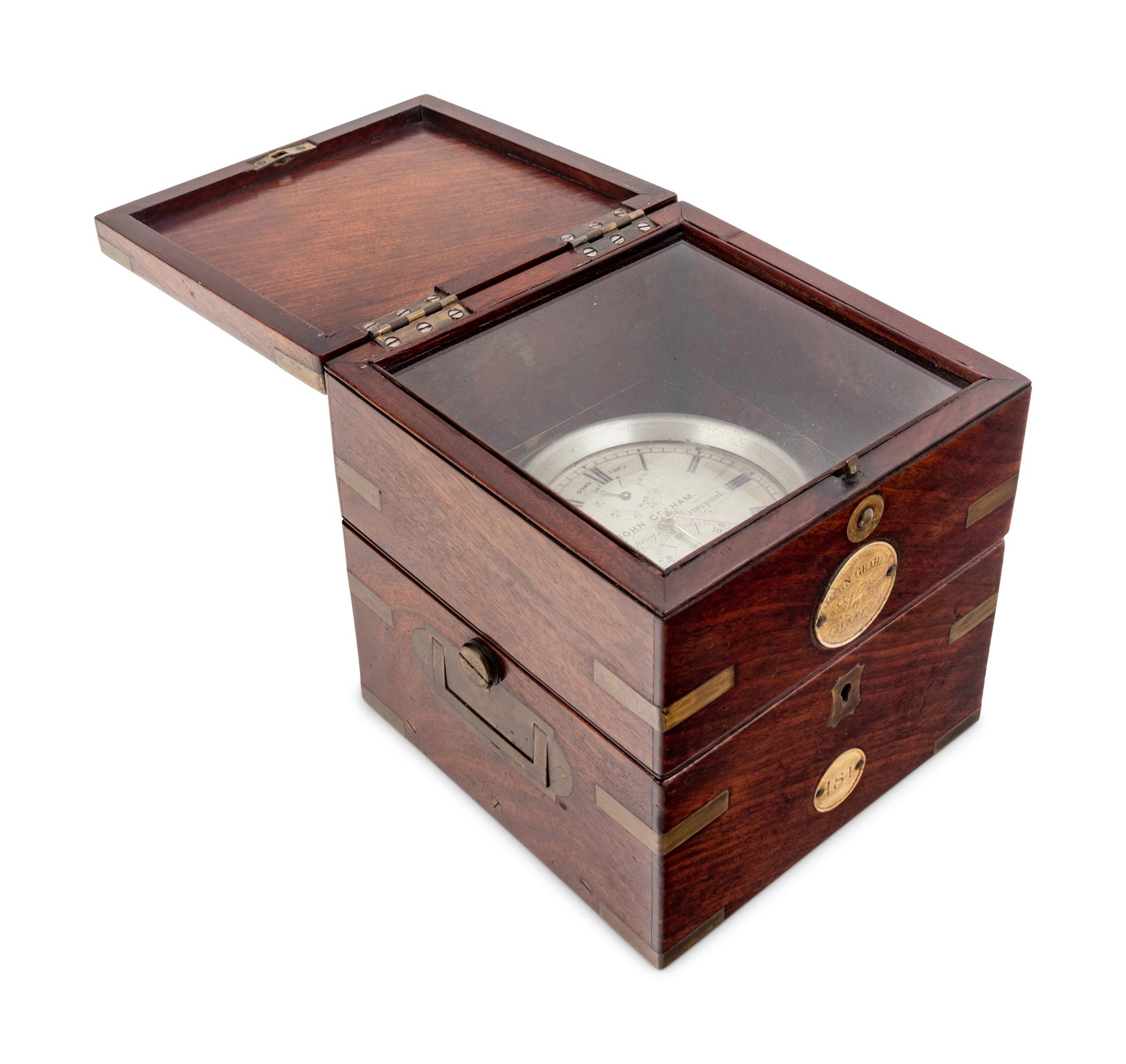 A Mahogany and Brass Cased Ship's Chronometer by John Graham