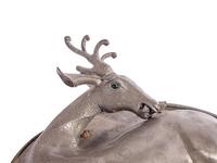 A Chinese Export Pewter 'Deer' Box and Cover