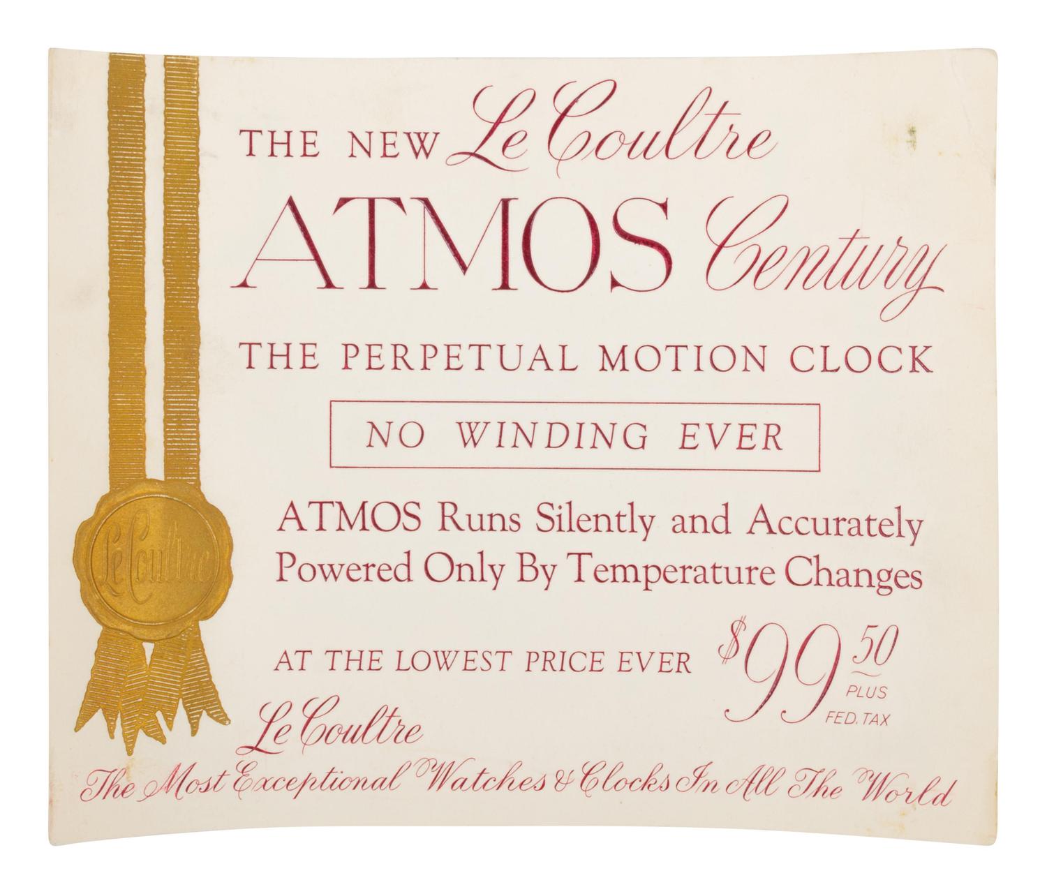 A LeCoultre Brass ' Atmos ' Clock
