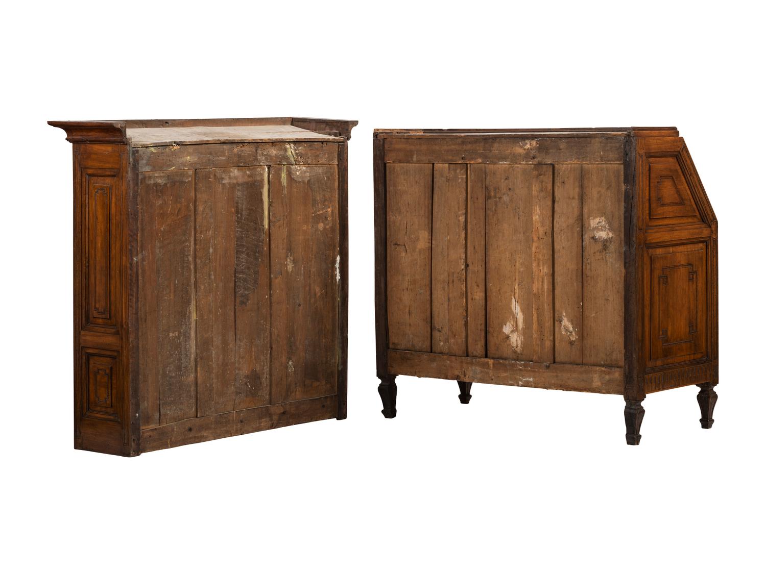 A Louis XVI Provincial Walnut Bureau Bookcase