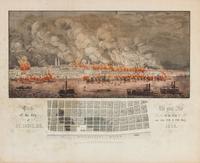 HUTAWA, Julius. View of the City of St. Louis, MO / The Great Fire of the City on the 17th & 18th May 1849.