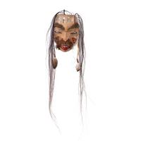 Carved and Painted Wooden Warrior Mask