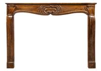 A French Walnut Mantel Height 52 x width 72 x depth 8 1/2 inches. — LATE 18TH CENTURY