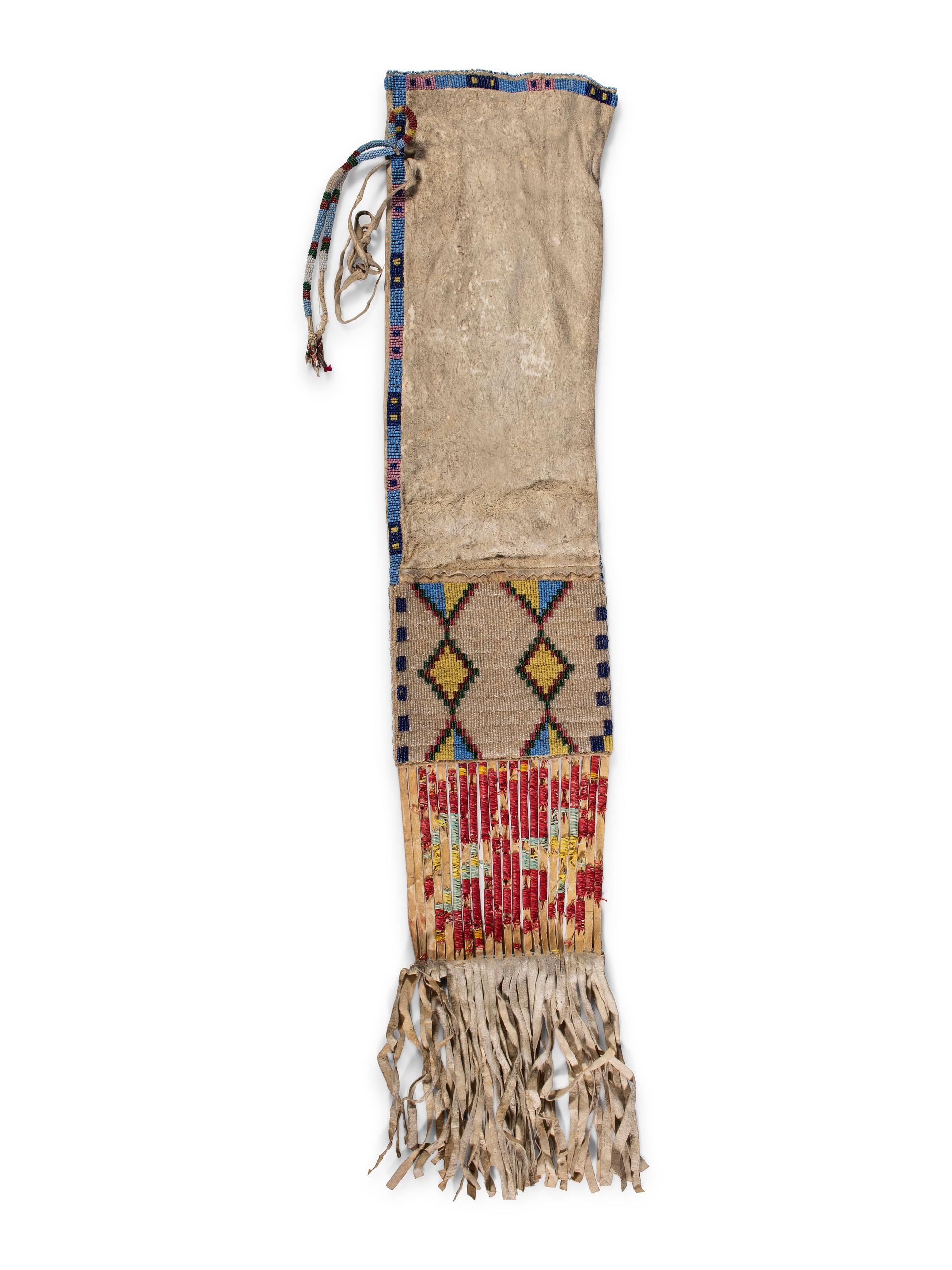 Sioux Beaded Hide Tobacco Bag