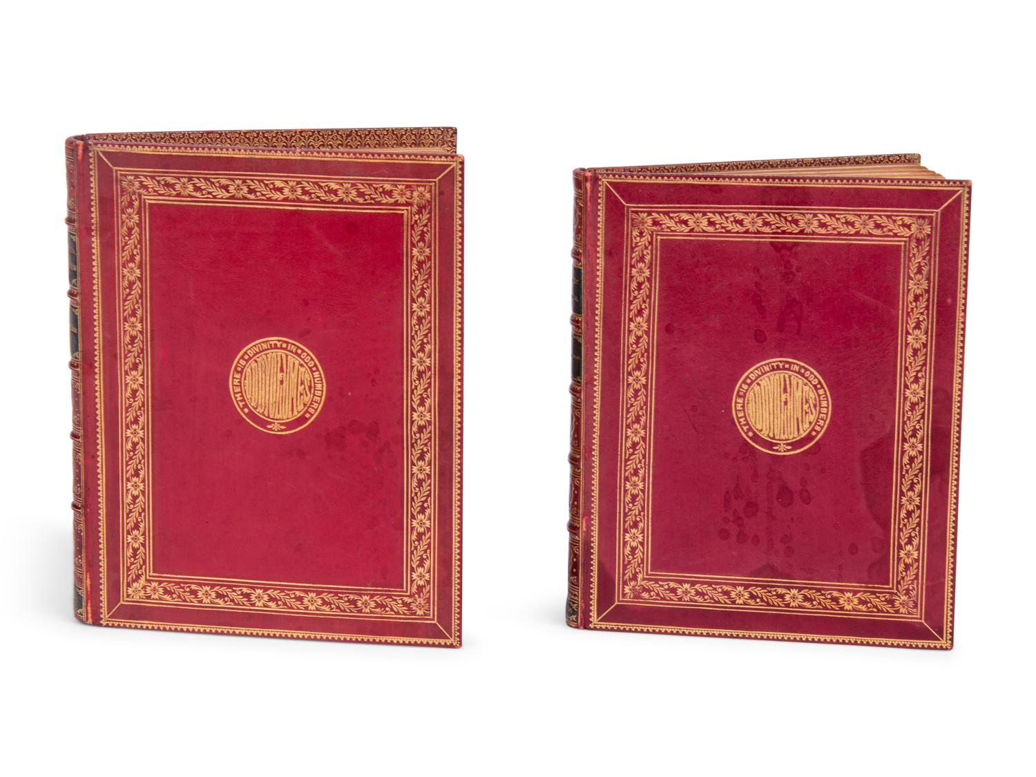 [BINDINGS]. A pair of finely bound works relating to magic and automata, comprising: