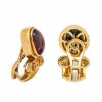 Tourmaline and Yellow Gold Earrings