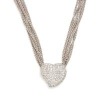 WHITE GOLD AND DIAMOND HEART NECKLACE