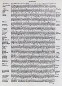 CORNUCOPIAC, NICOLAUS PERROTUS. Original leaf on vellum, from Sive commentario linquate Latinae, Venice, 1490. Framed.