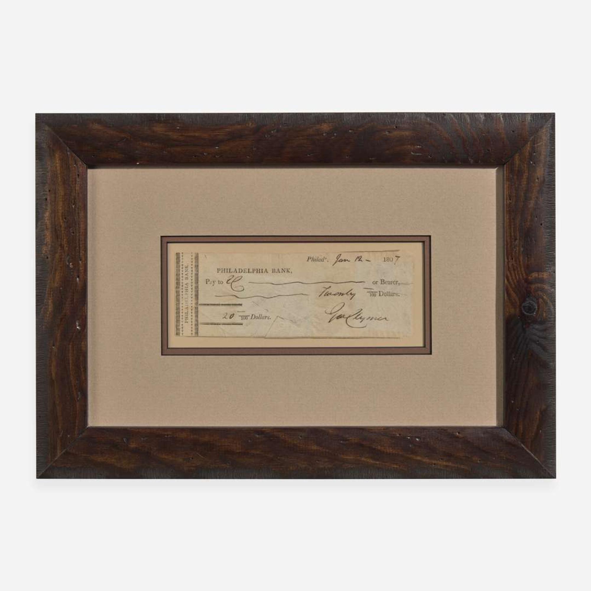 [Declaration of Independence] [Pennsylvania] Clymer, George Partially-Printed Document, signed