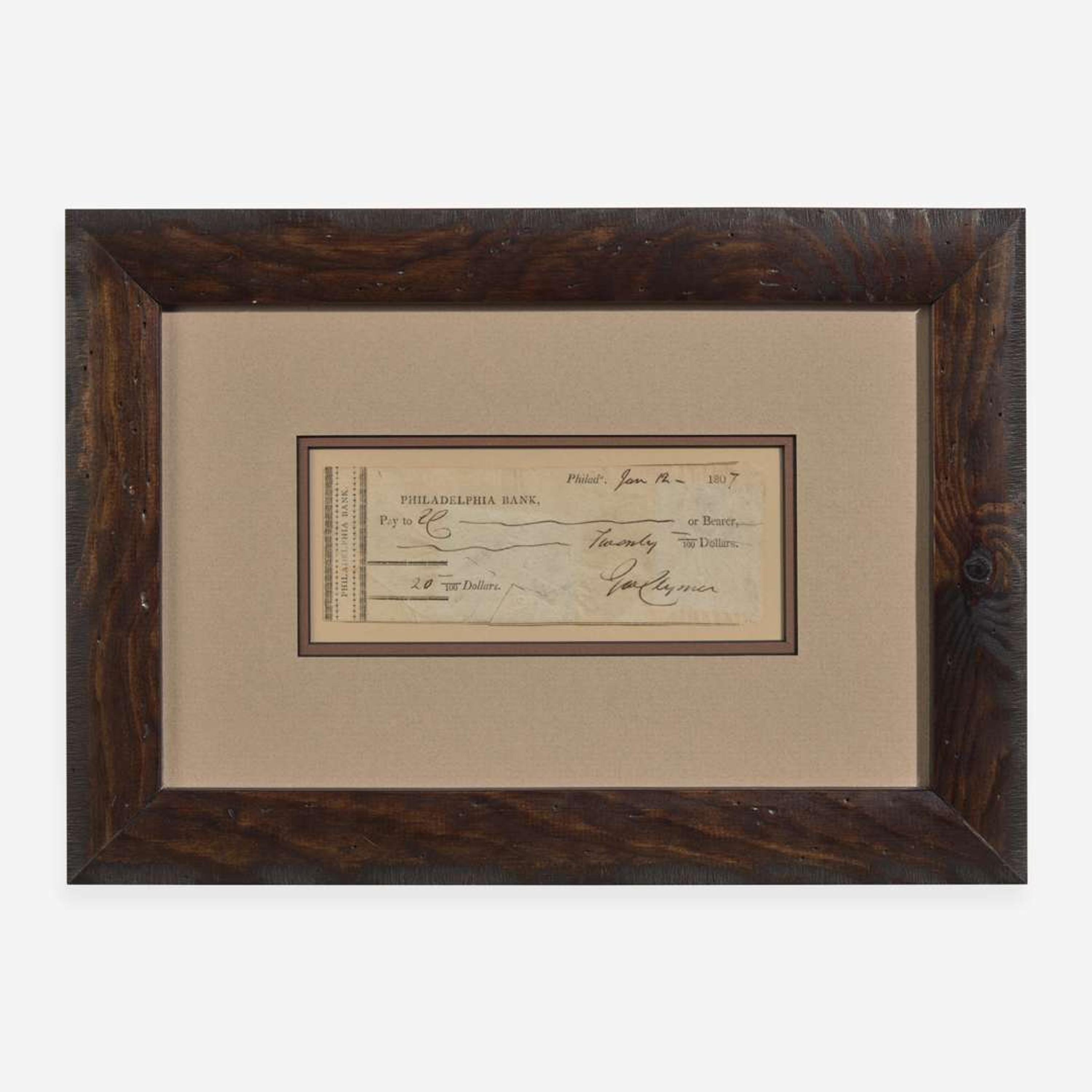 [Declaration of Independence] [Pennsylvania] Clymer, George Partially-Printed Document, signed