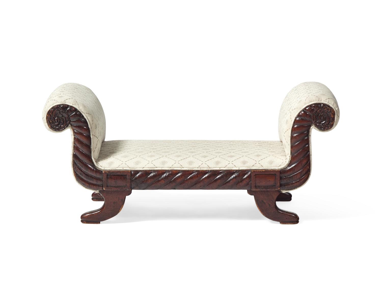 A Classical Carved Mahogany Footstool
