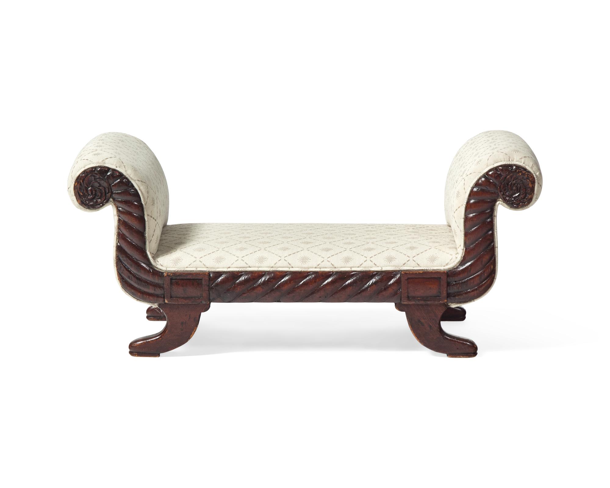 A Classical Carved Mahogany Footstool