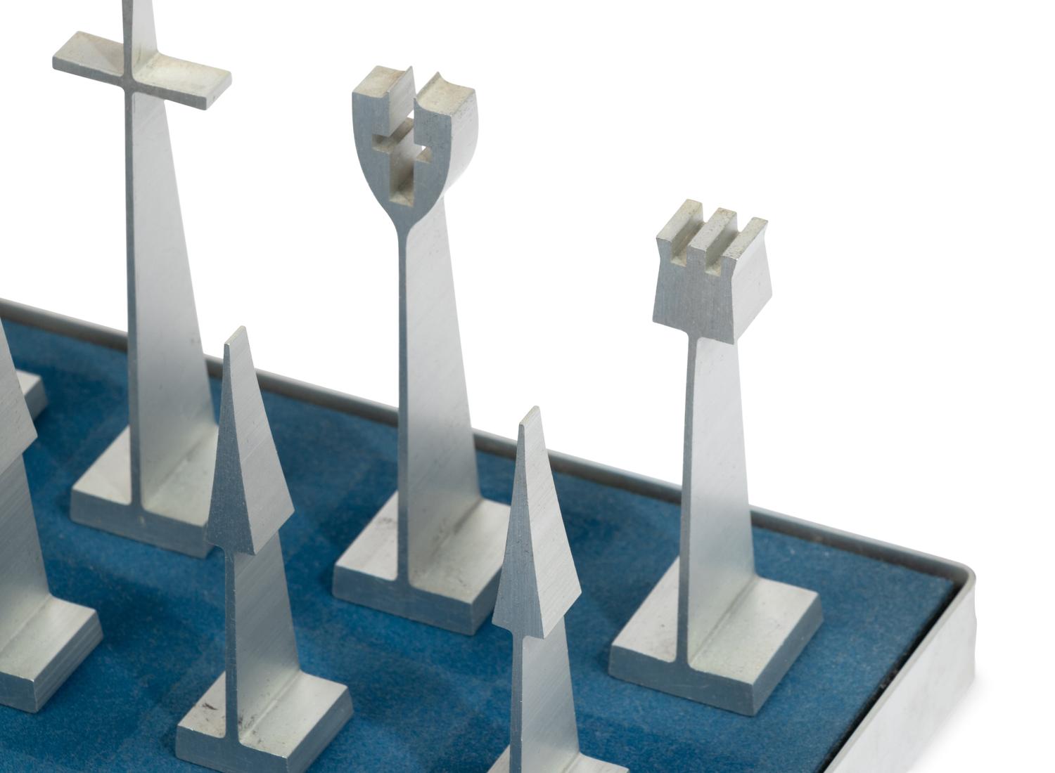 Modernist Chess Set, 1962 Alcoa Enterprises, USA
