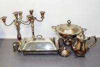Five American Silver-Plate Table Articles Height of tallest 13 inches. — 20TH CENTURY