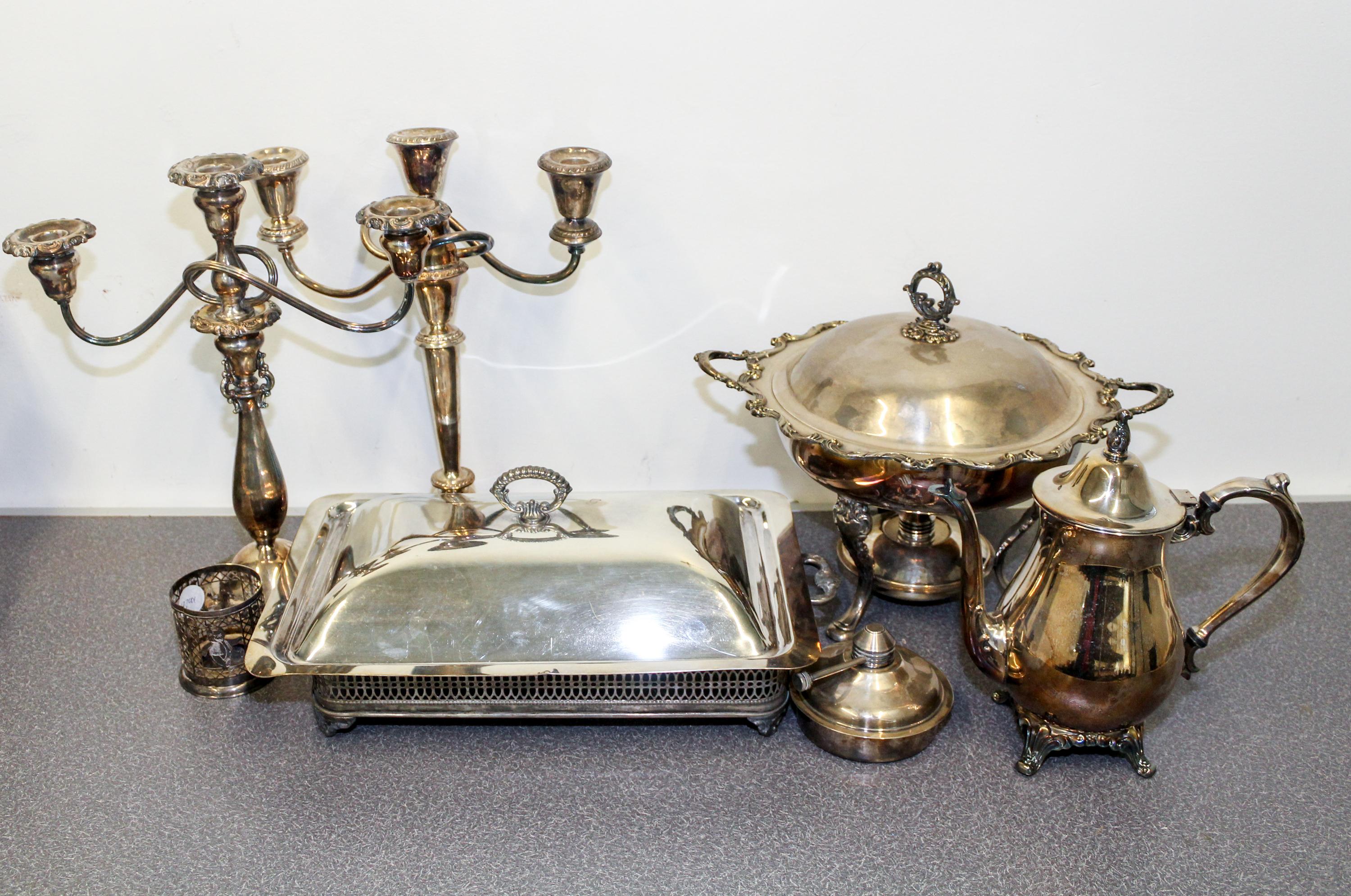 Five American Silver-Plate Table Articles Height of tallest 13 inches. — 20TH CENTURY