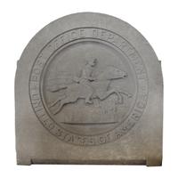 A Carved Limestone Roundel from a Chicago, IL. Post Office Building 37" W x 6" D x 39.5" H — United States, 20th Century