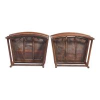 A Pair of Chinese Ming-Style Huanghuali and Mixed Wood Low Back Armchairs, Meiguiyi, 20th Century with Antique Elements 近代 黃花梨梳背式玫瑰椅一對