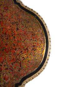 A Fine Napoleon III Gilt Bronze Mounted Boulle Marquetry and Tortoise Shell Center Table