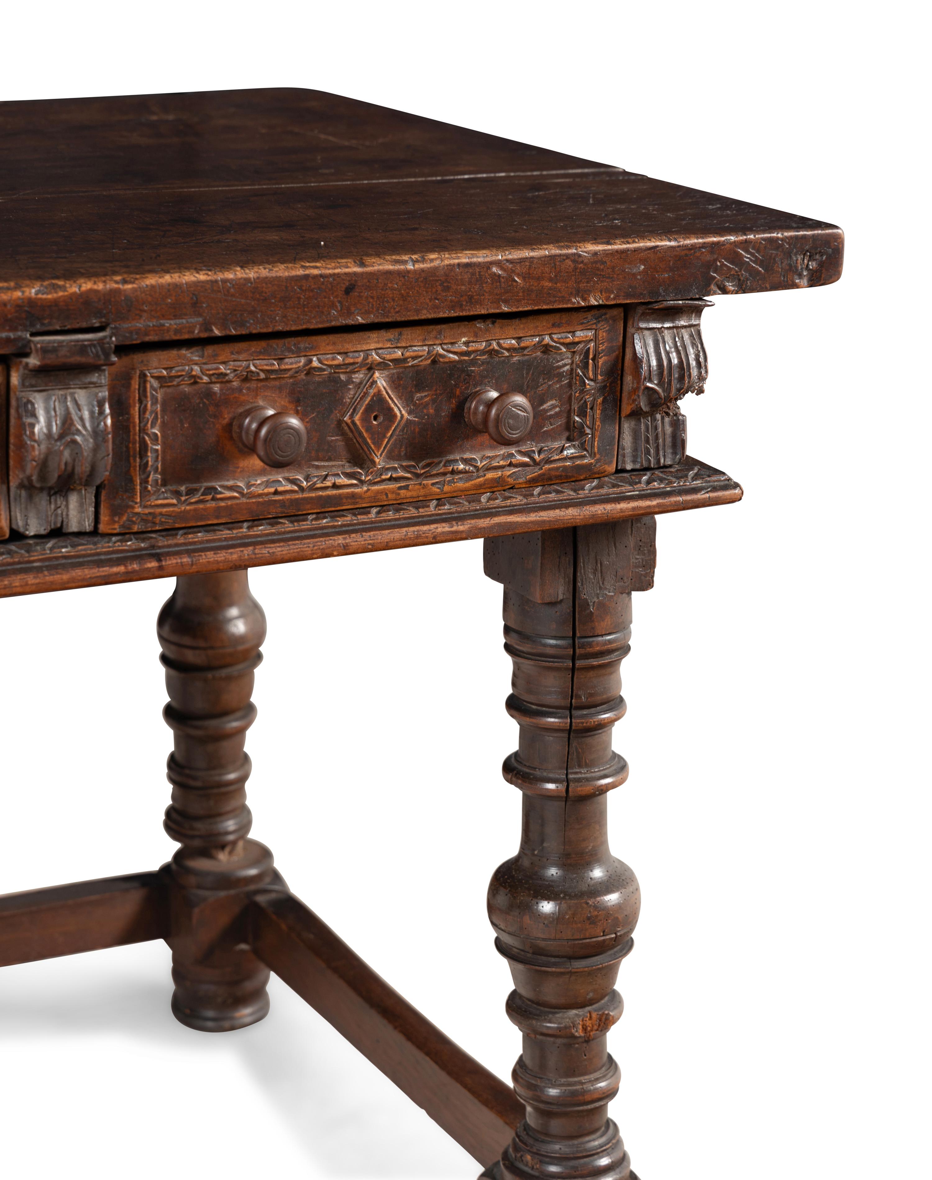 A Spanish Baroque Walnut Table