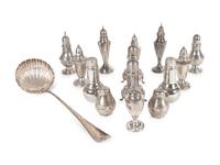 A Group of Silver Salt and Pepper Shakers
