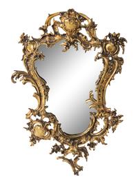 A Rococo Style Gilt Bronze Mirror
