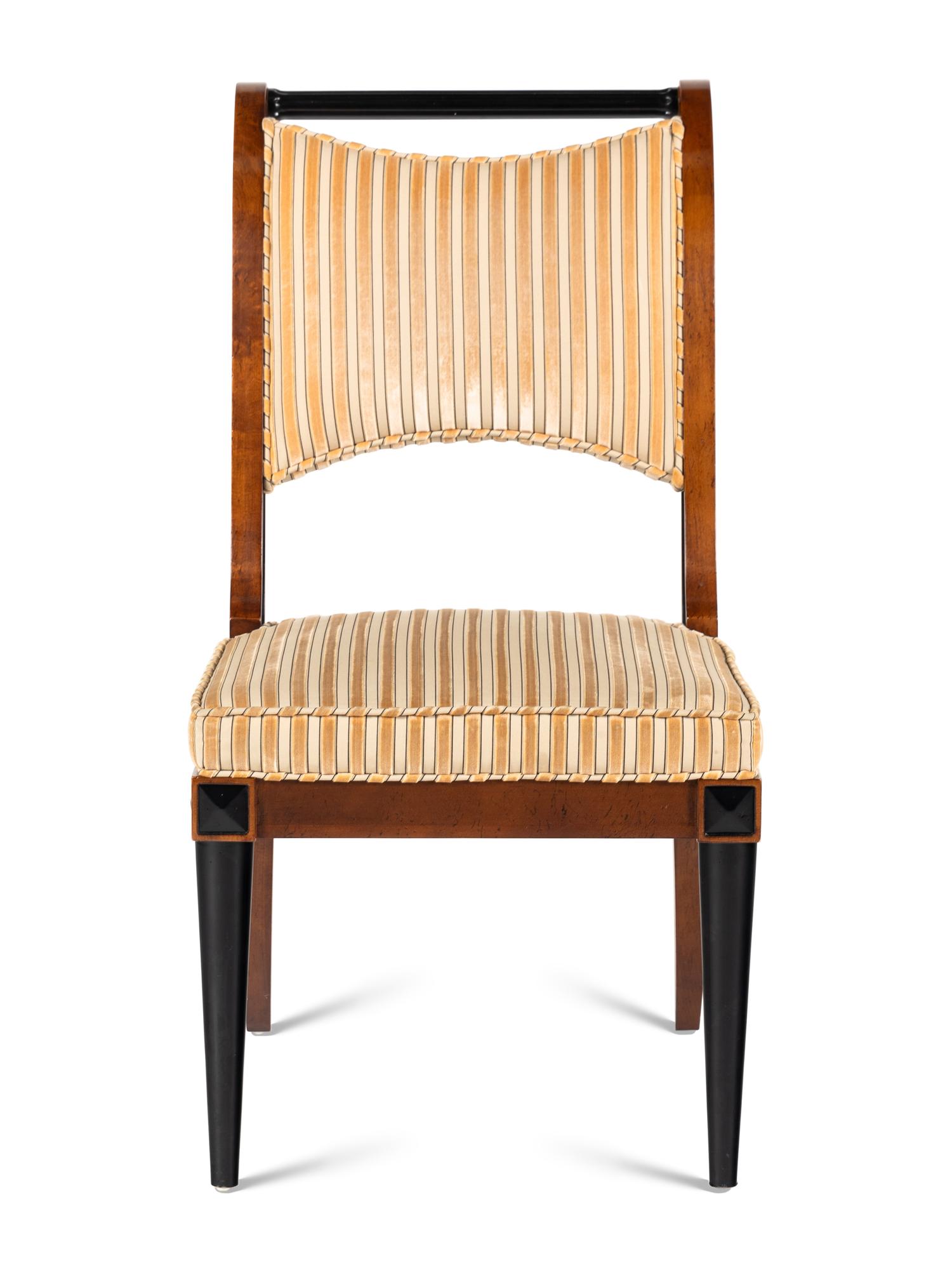 A Baker Mahogany and Part-Ebonized Side Chair