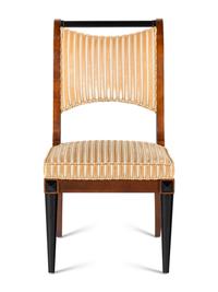 A Baker Mahogany and Part-Ebonized Side Chair
