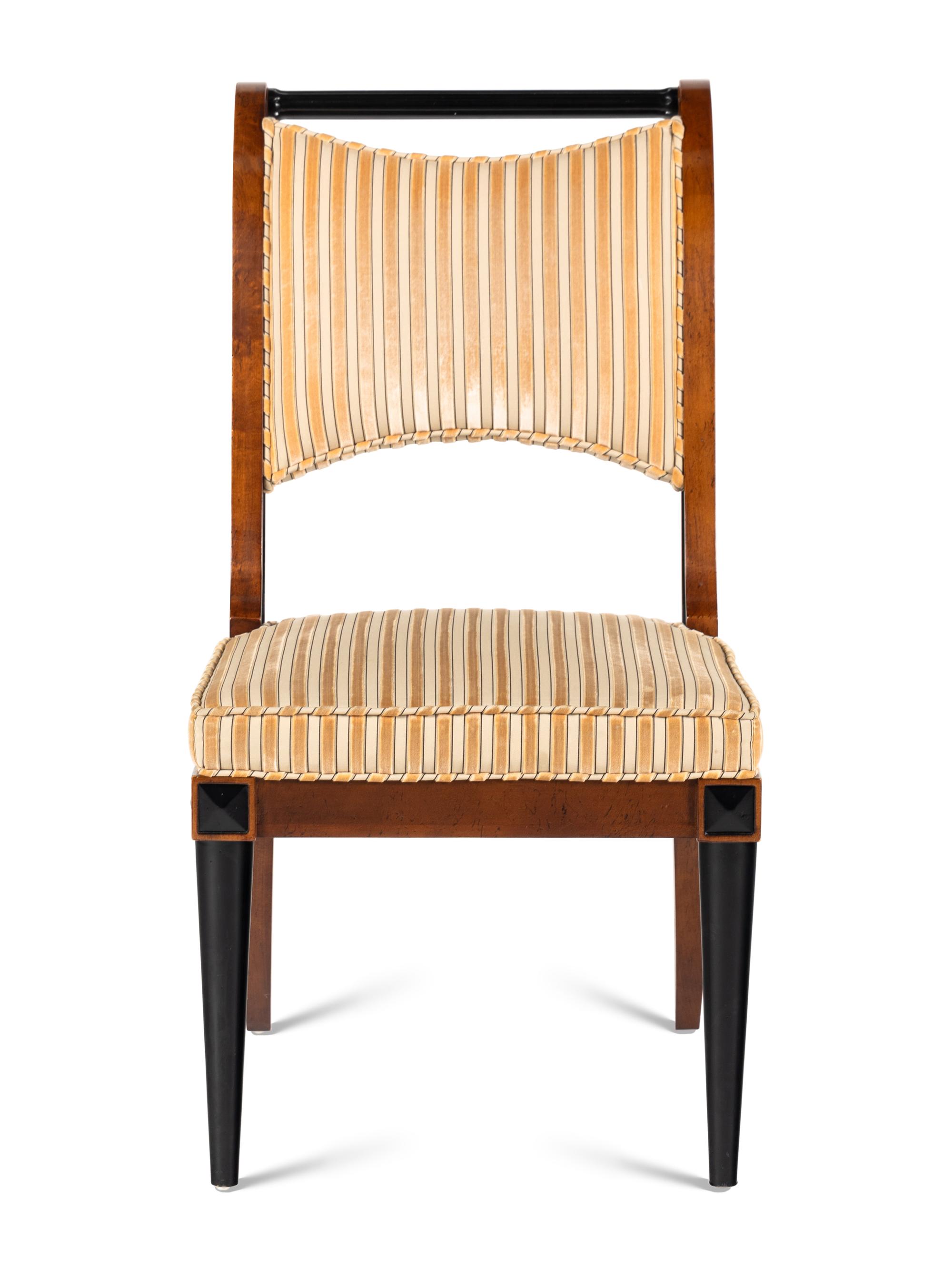 A Baker Mahogany and Part-Ebonized Side Chair