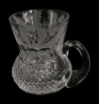 An Edinburgh Crystal Thistle Footed Punchbowl and Eight Punch Cups