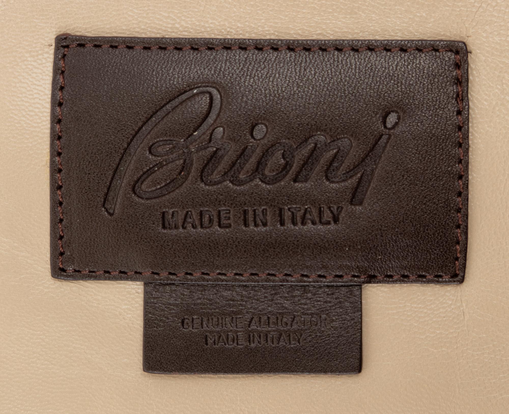 Brioni Brown Alligator Garment Bag,