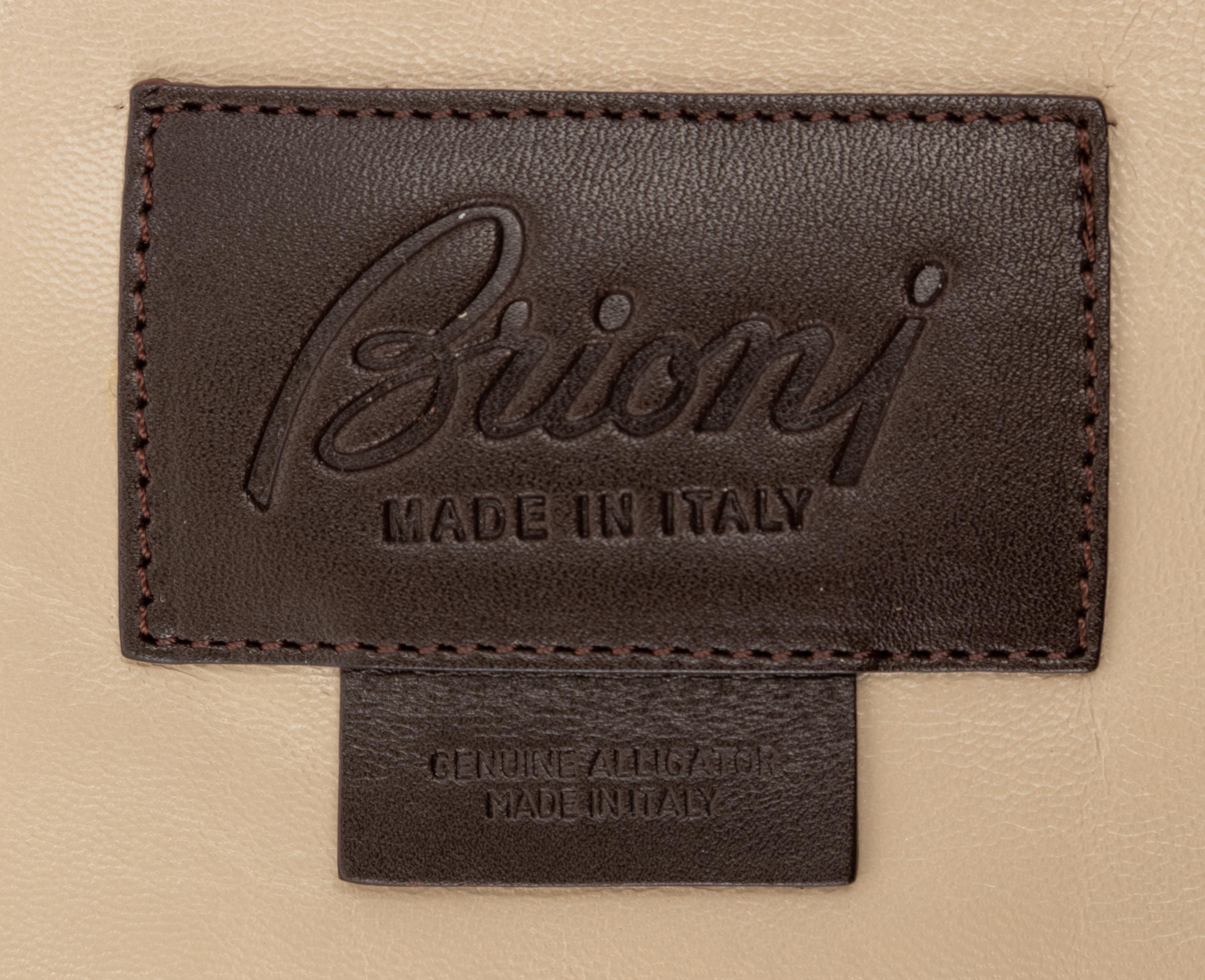 Brioni Brown Alligator Garment Bag,