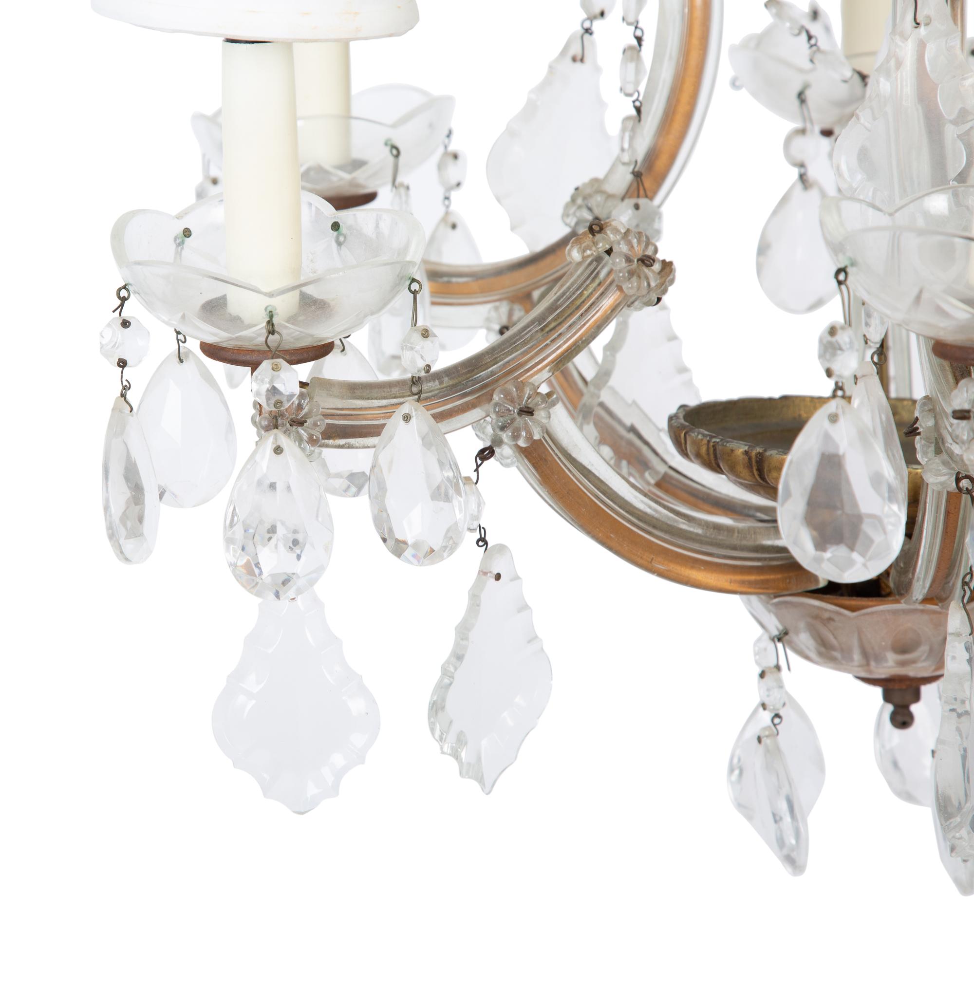 A Louis XV Style Six-Light Gilt Metal and Glass Hall Chandelier — 20TH CENTURY