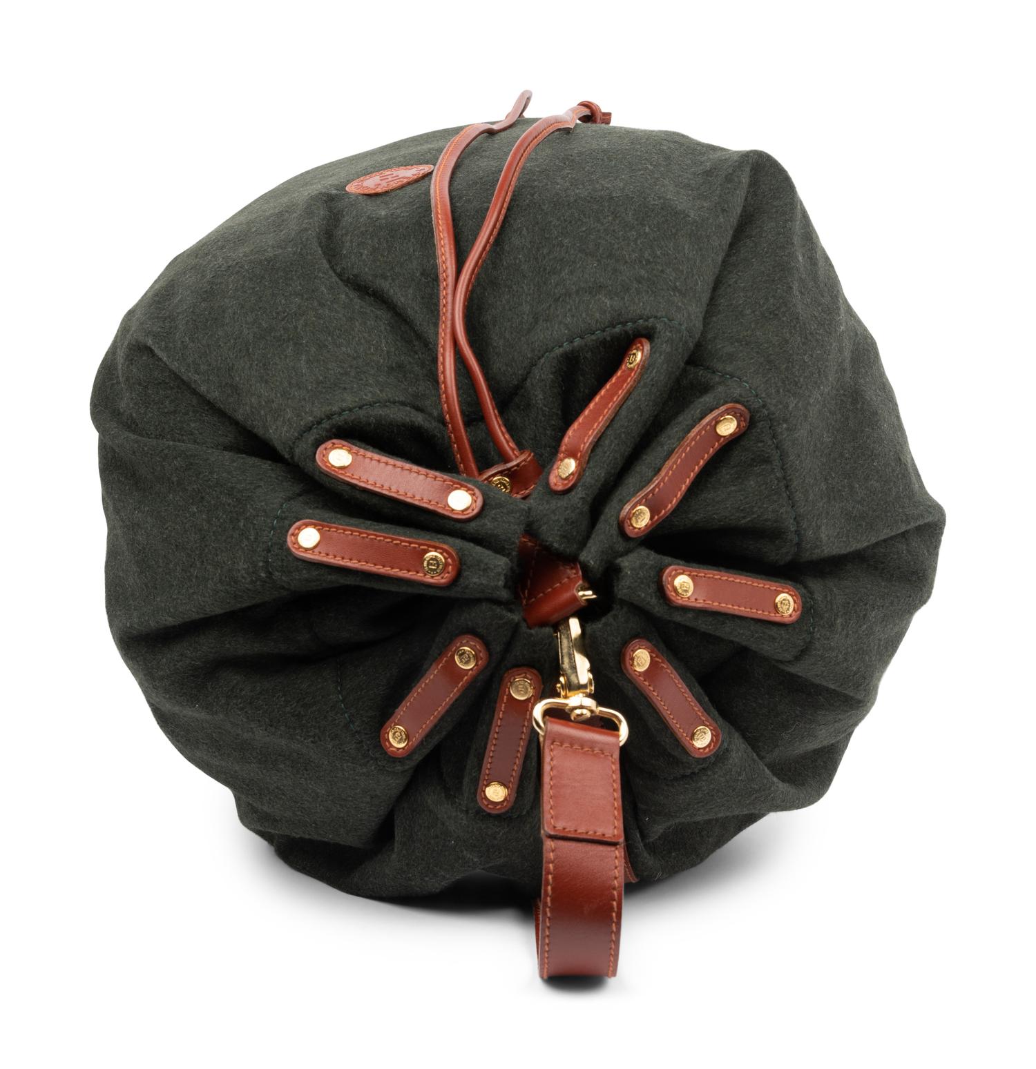 Two Fendi Leather Trimmed Wool Duffel Bags, 1980-90s