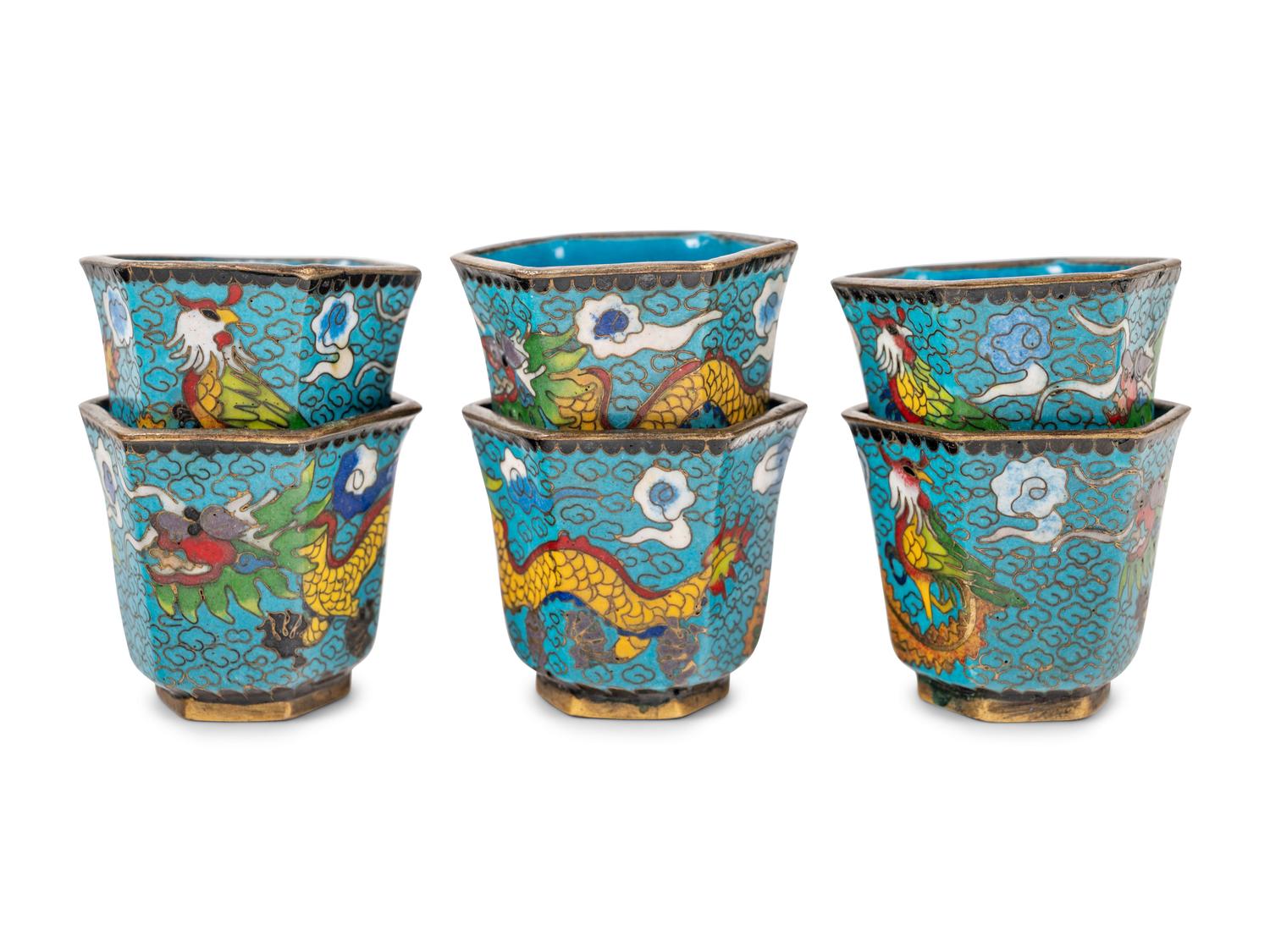 A Chinese Cloisonné Enamel Wine Set