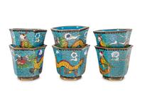 A Chinese Cloisonné Enamel Wine Set