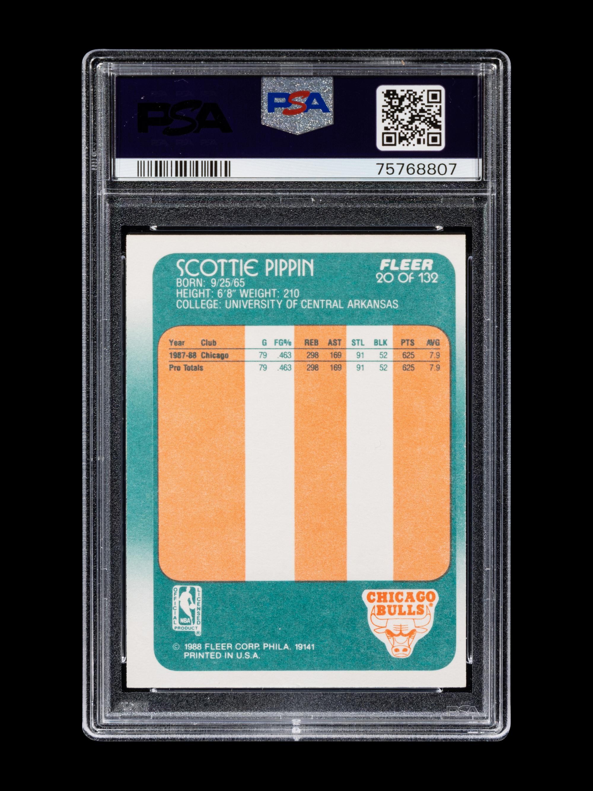 A Group of PSA Graded 1988 Fleer Michael Jordan and Scottie Pippen Basketball Cards,