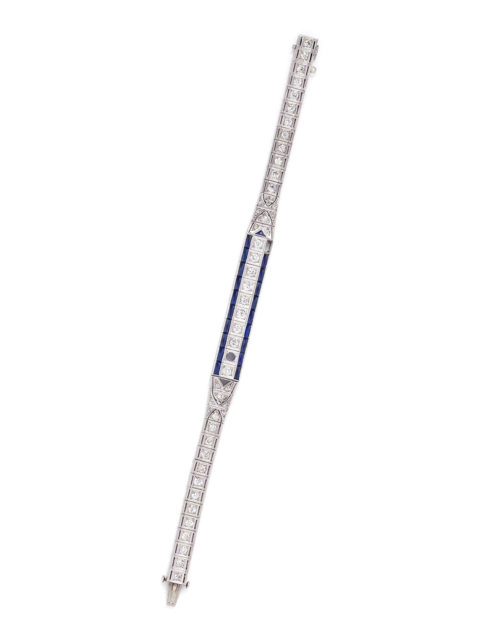 DIAMOND AND SYNTHETIC SAPPHIRE BRACELET
