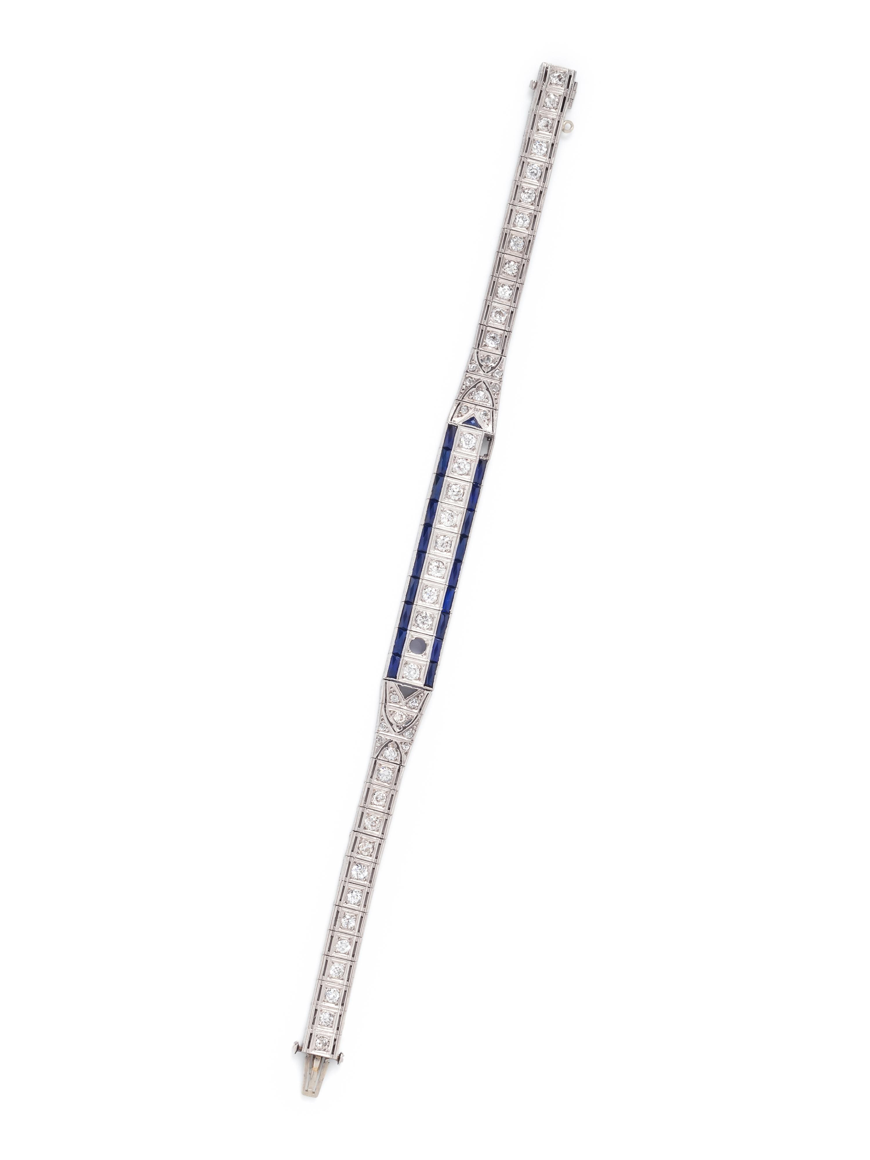 DIAMOND AND SYNTHETIC SAPPHIRE BRACELET