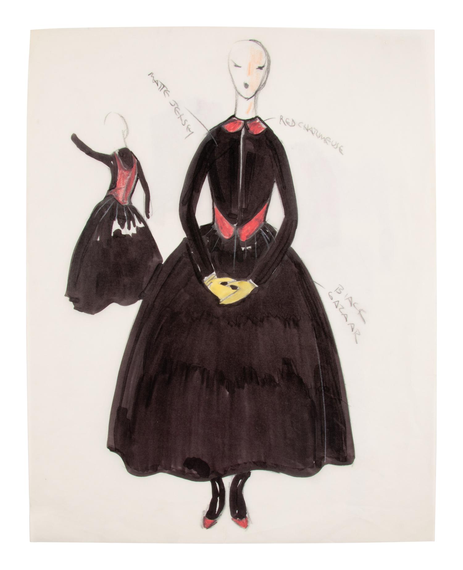 Group of Nine Geoffrey Beene Fashion Sketches , by Jesper Nyeboe