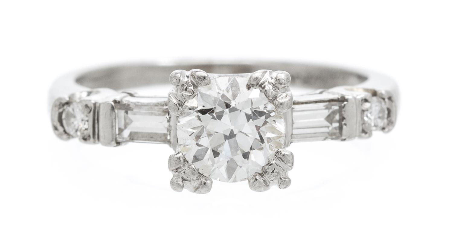 A Platinum and Diamond Ring, 2.90 dwts.