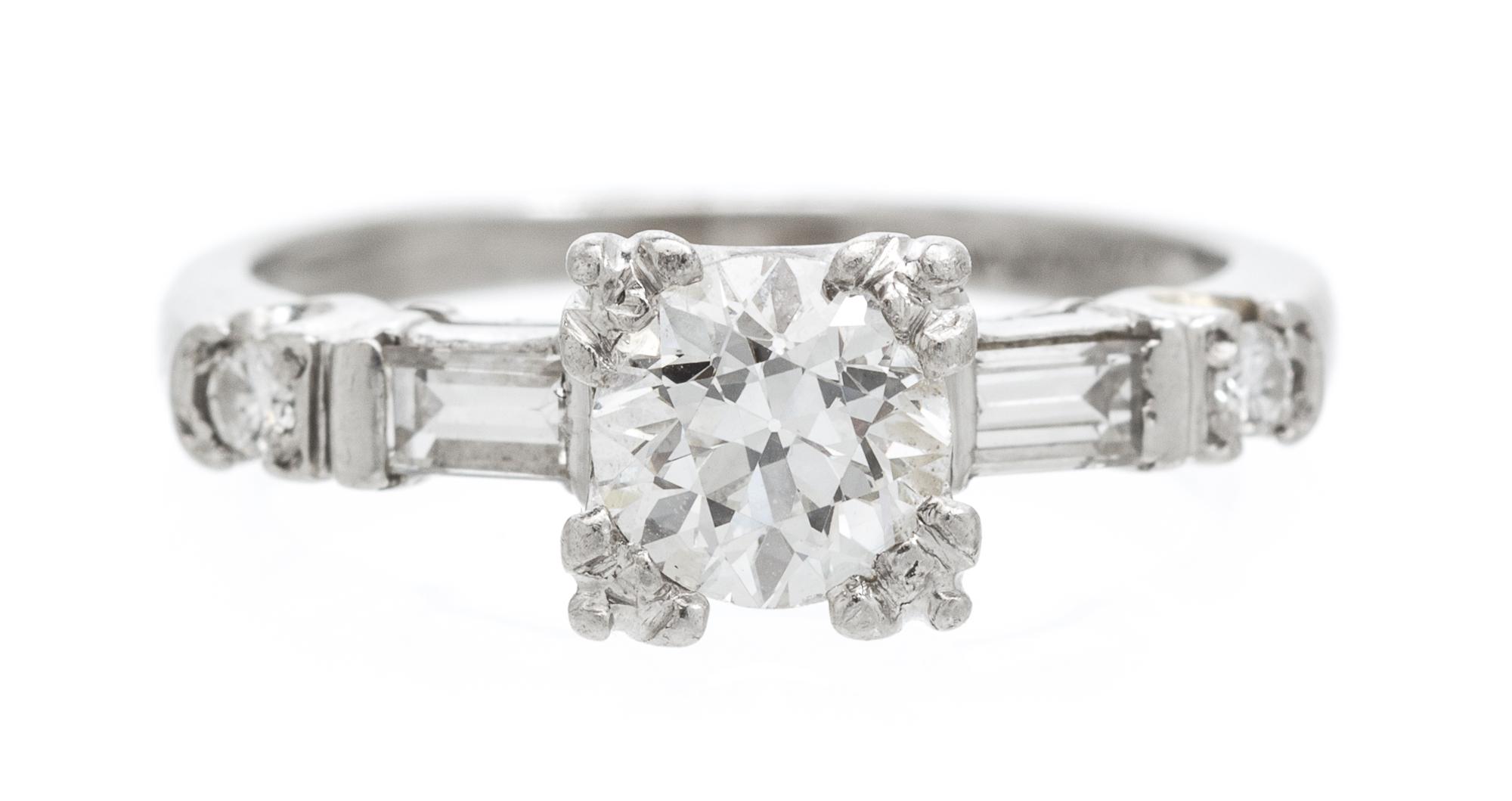 A Platinum and Diamond Ring, 2.90 dwts.