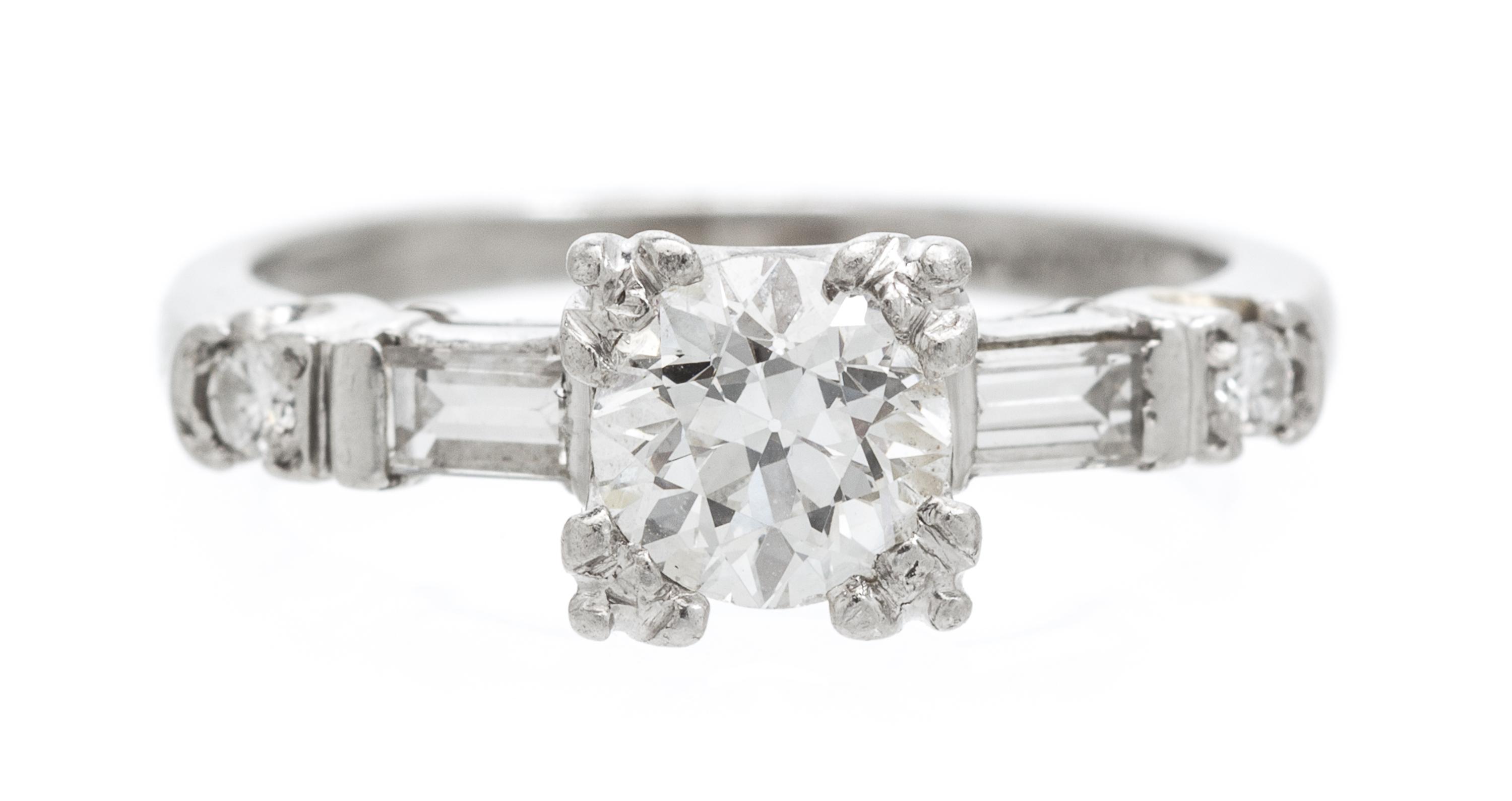 A Platinum and Diamond Ring, 2.90 dwts.