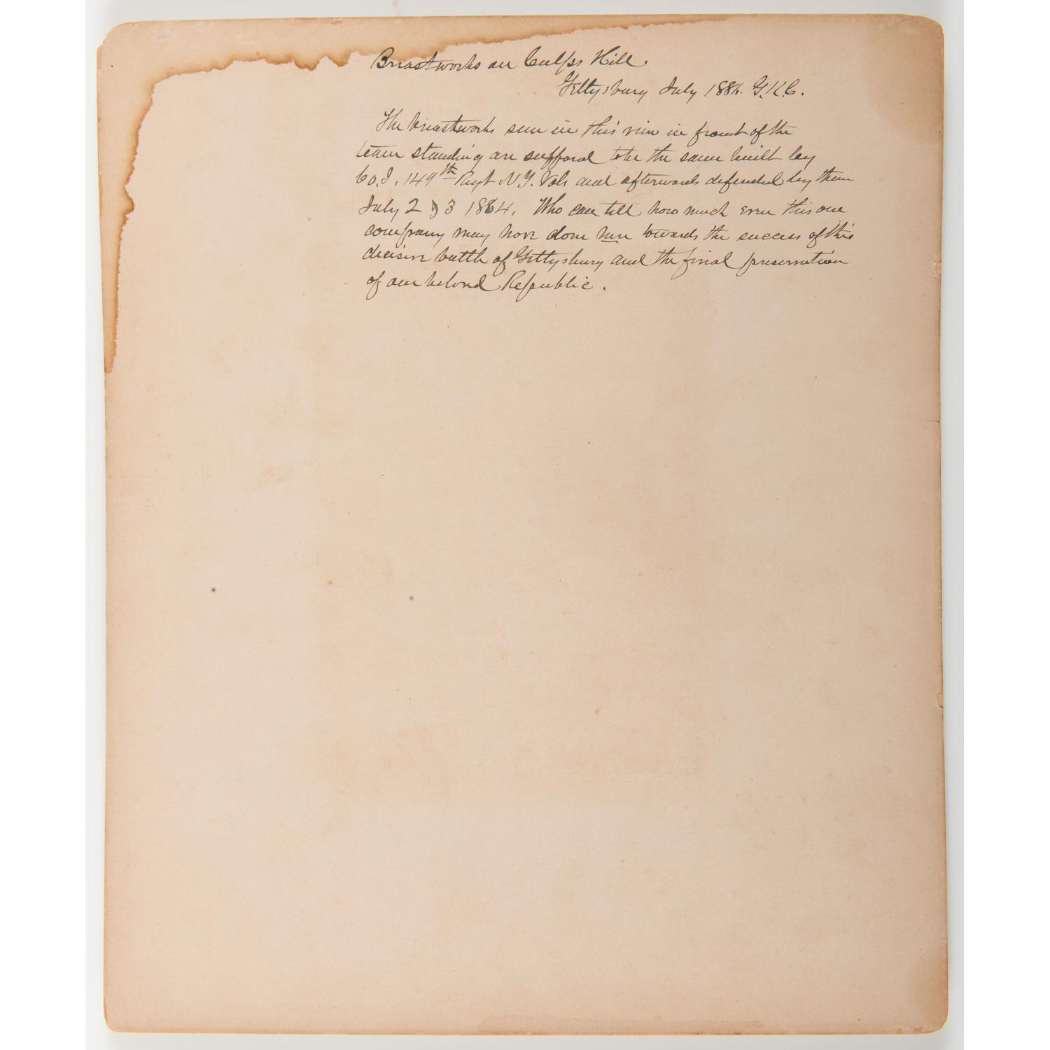 Gettysburg Reunion Photograph Collection Identified to Lieutenant George K. Collins, 149th New York Infantry, Twice WIA