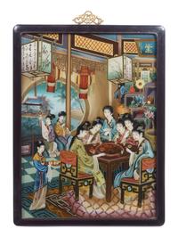 Two Reverse Paintings on Glass