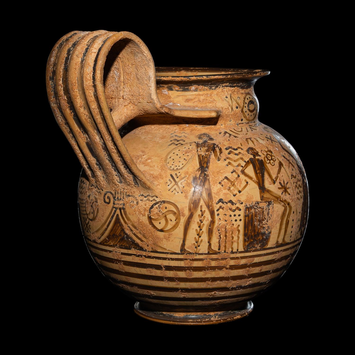 A Greek Geometric Style Black-Figured Vessel