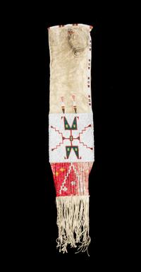 A Cheyenne Beaded Pipe Bag Length overall 35 x width 7 inches. — LATE 19TH CENTURY