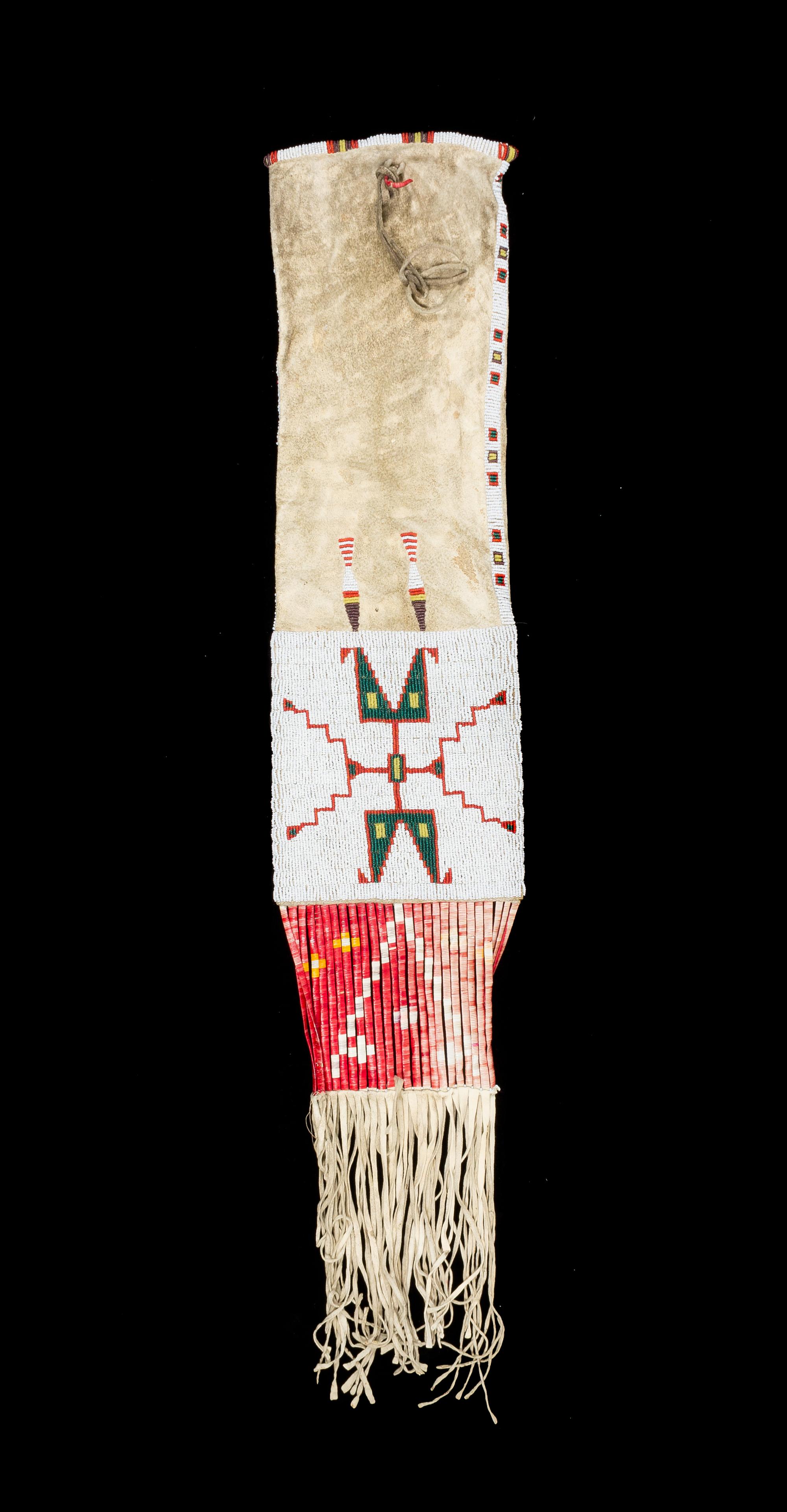 A Cheyenne Beaded Pipe Bag Length overall 35 x width 7 inches. — LATE 19TH CENTURY