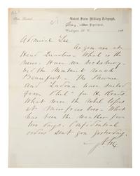 [CIVIL WAR - US NAVY]. LEE, Samuel Phillips (1812-1897). A group of 7 documents related to Rear Admiral Samuel P. Lee, incl. Vicksburg content and preparations for the Battle of Nashville.
