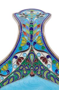 A Russian Plique-à-Jour and Guilloché Enameled Silver Kovsh